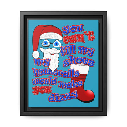 santa's shoes - framed canvas art (turquoise)