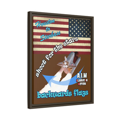 shoot for the stars - framed canvas art (brown)