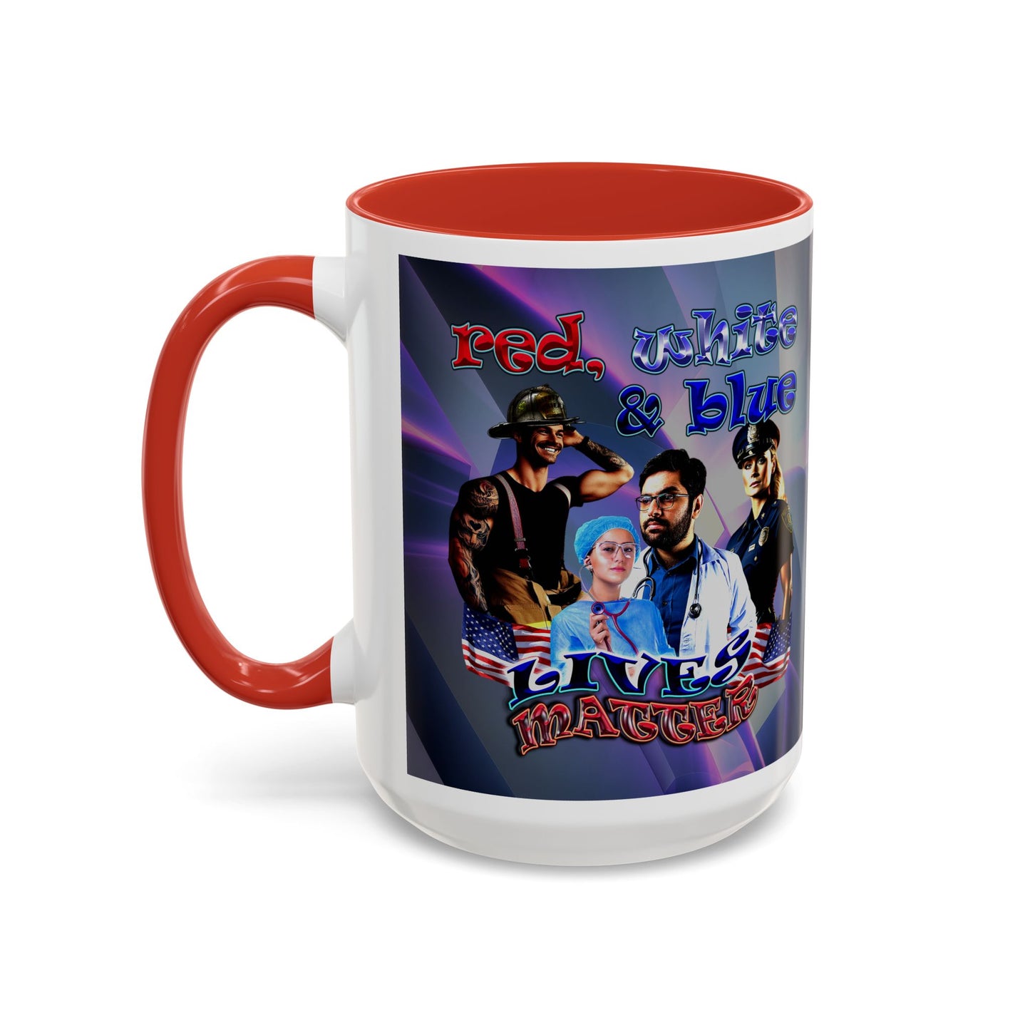 rw&b lives matter - Accent Mug (grey-pink wave)