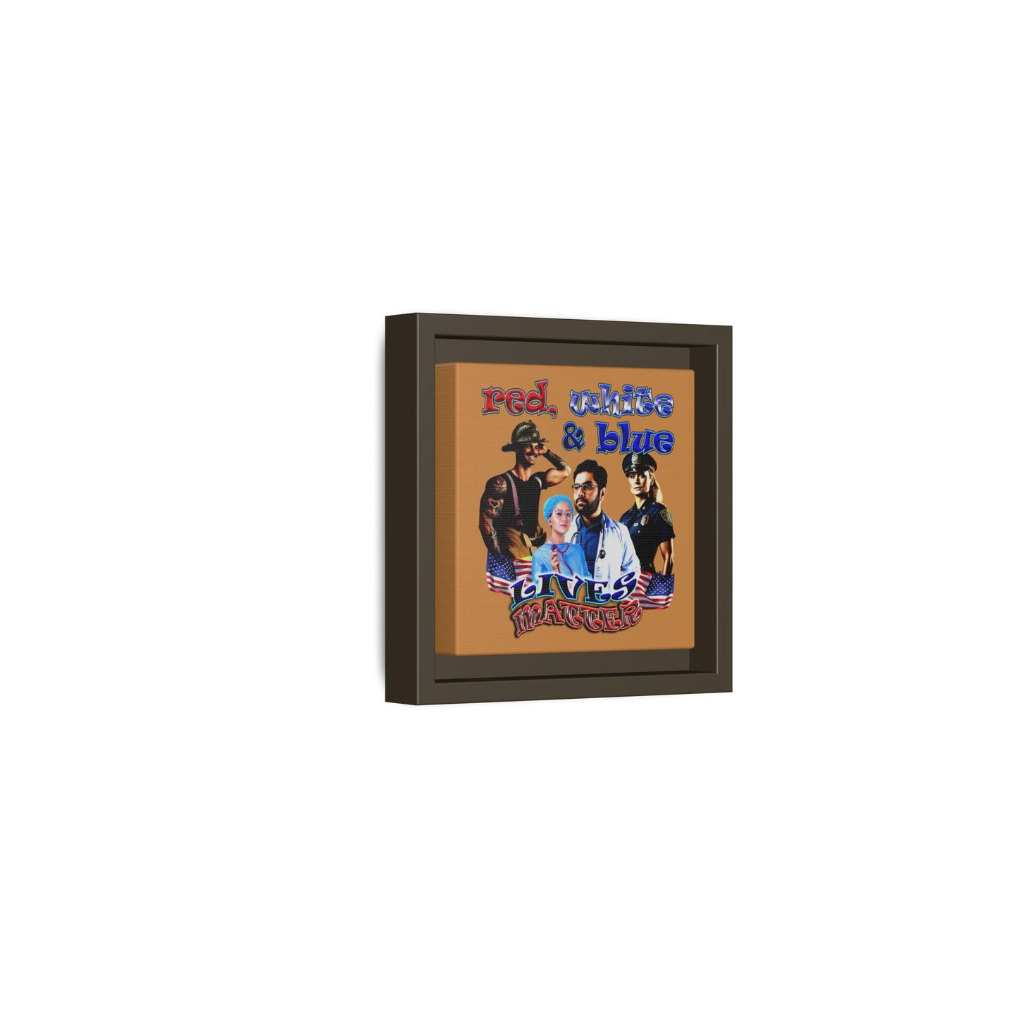 rw&b lives matter - framed canvas art (light brown)