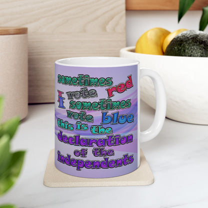 declaration of the independents - White Mug (light blue-pink wave)