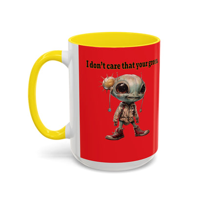 I don't care that your grey - Accent Mug (red)