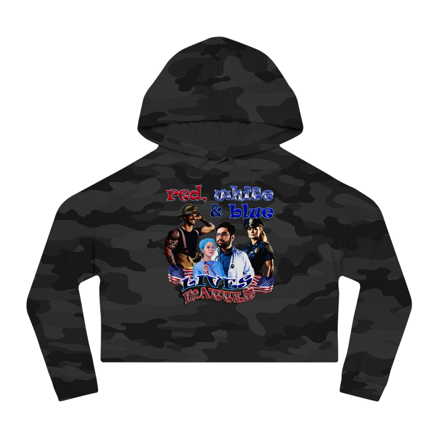 rw&b lives matter - Women’s Cropped Hooded Sweatshirt