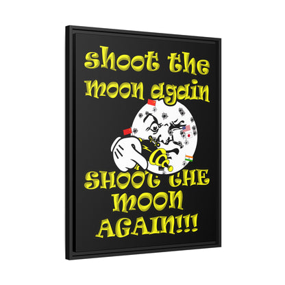 shoot the moon again - framed canvas art (black)