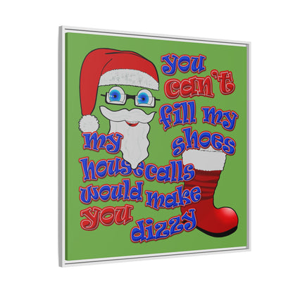 santa's shoes - framed canvas art (green)