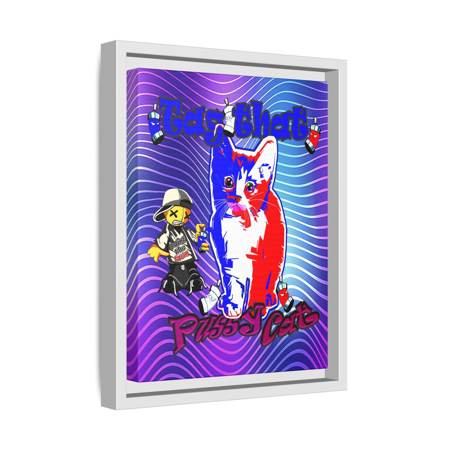 tag that - framed canvas art (purple wave)