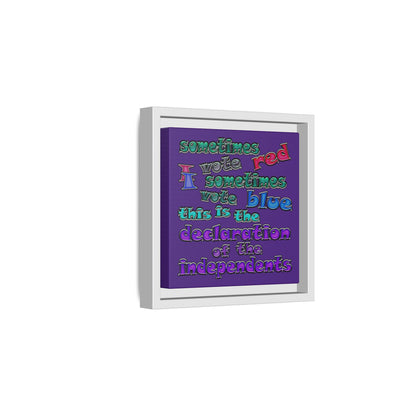 declaration of the independents - framed canvas art (purple)