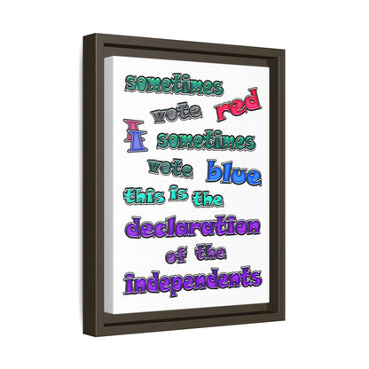 declaration of the independents - framed canvas art (white)