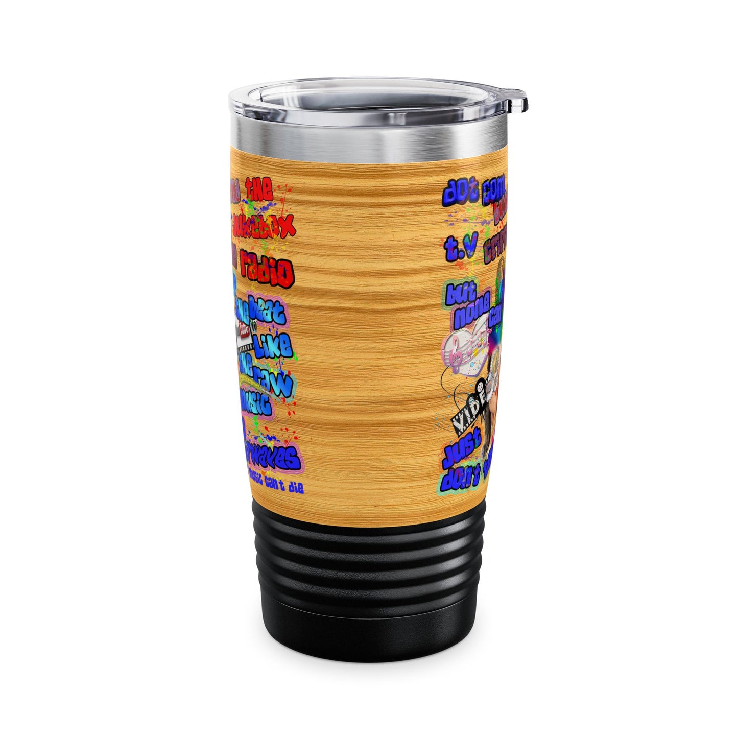 drop the beat - Ringneck Tumbler, 20oz  (butterscotch wood finish)