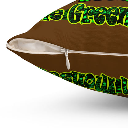 christmas spirits of boston - Spun Polyester Square Pillow - (brown)