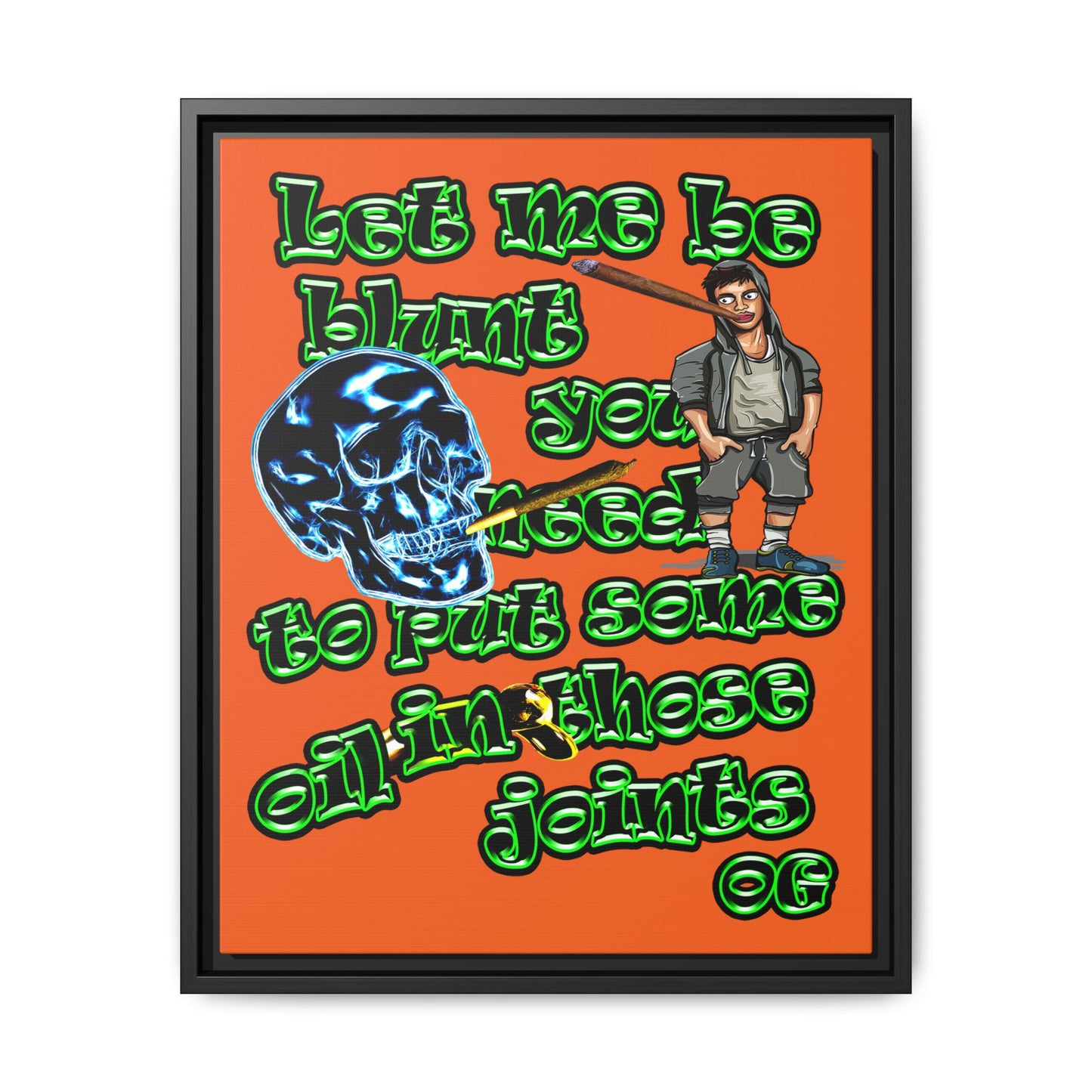 og - framed canvas art (orange)