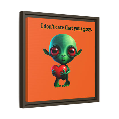 I don't care that your grey - framed canvas art (orange)