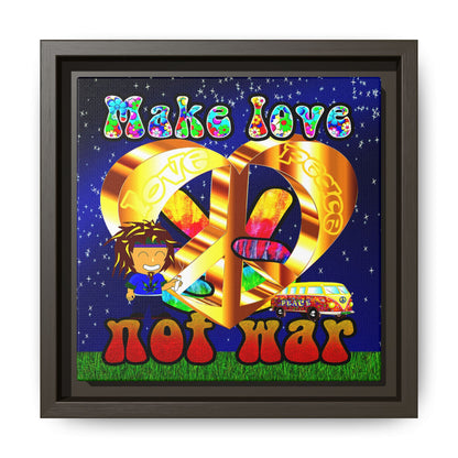love peace - framed canvas art ('snoops' background)