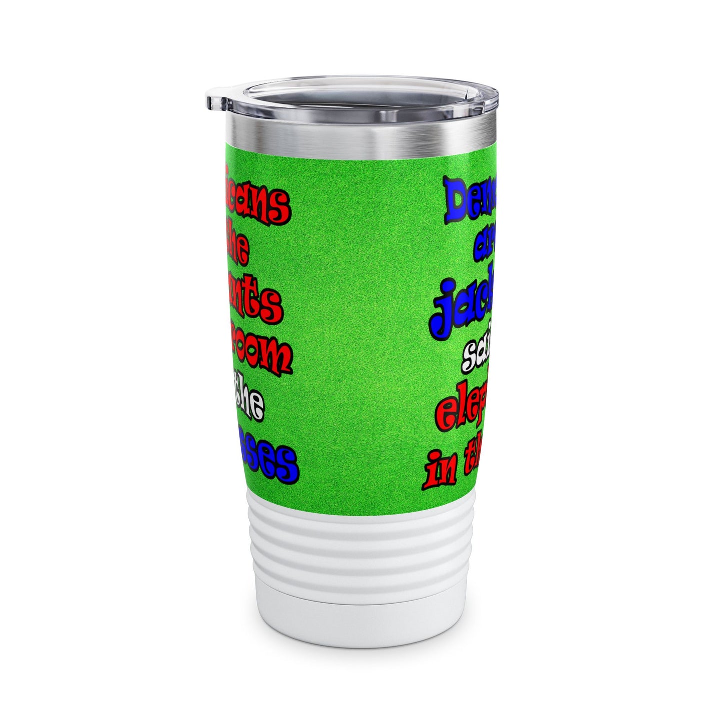 donkeys and elephants - Ringneck Tumbler, 20oz (green turf)
