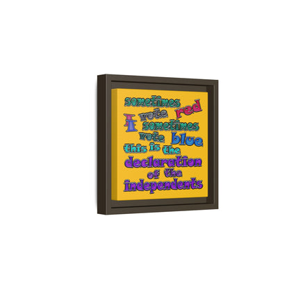 declaration of the independents - framed canvas art (yellow)