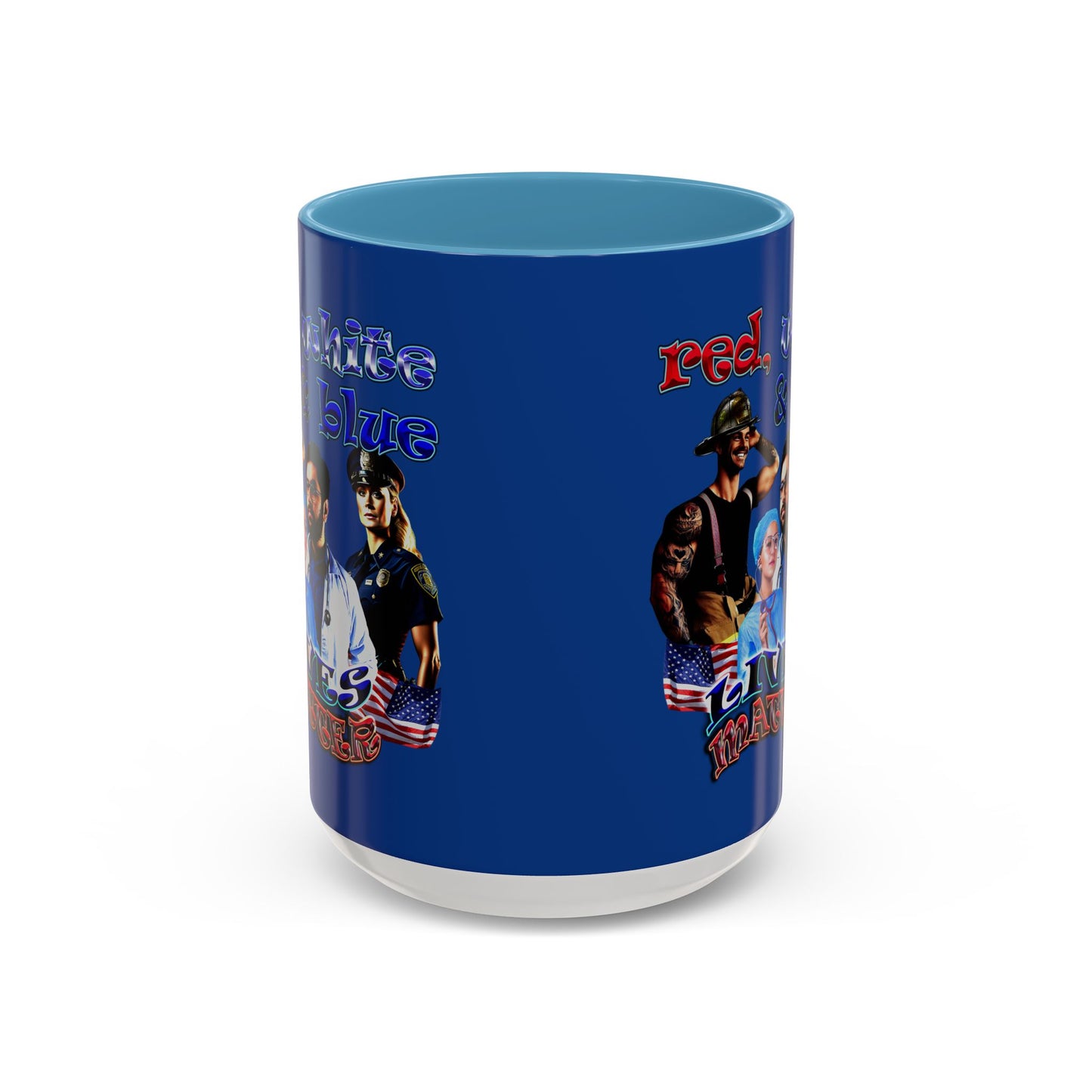 rw&b lives matter - Accent Mug (dark blue)