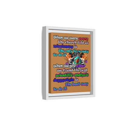 doggystyle - framed canvas art (light brown)