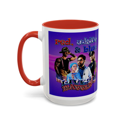rw&b lives matter - Accent Mug (purple-pink wave)