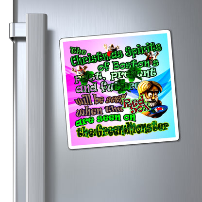 christmas spirits of boston - Magnets - (light blue-pink wave)