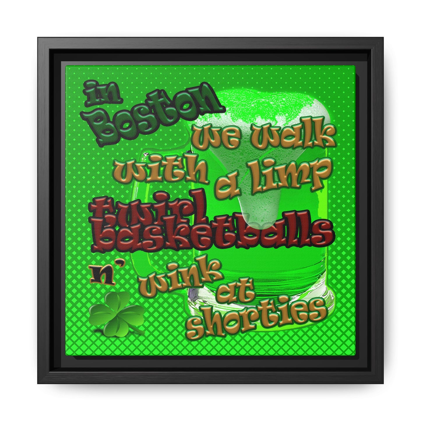 celtics logo - framed canvas art (logo green)