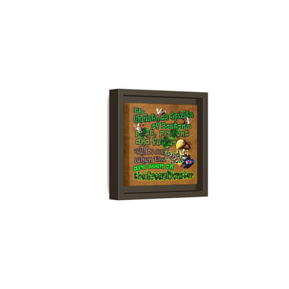 christmas spirits of boston - framed canvas art (brown papyrus)