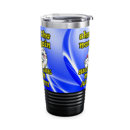 shoot the moon again - Ringneck Tumbler, 20oz (blue-white wave)