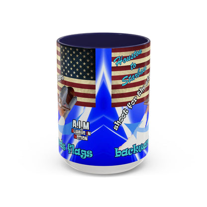 shoot for the stars - Accent Mug (blue-white wave)