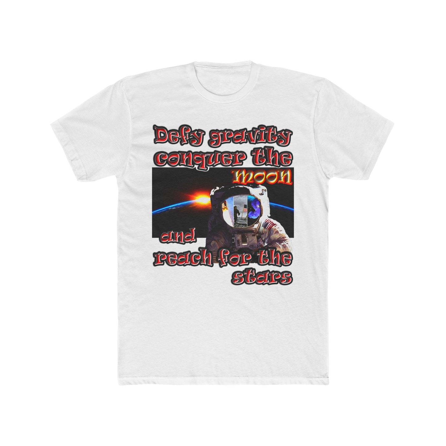 defy conquer reach - Men's Cotton Crew Tee