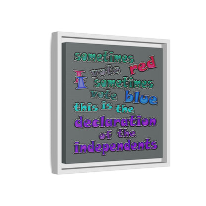 declaration of the independents - framed canvas art (dark grey)