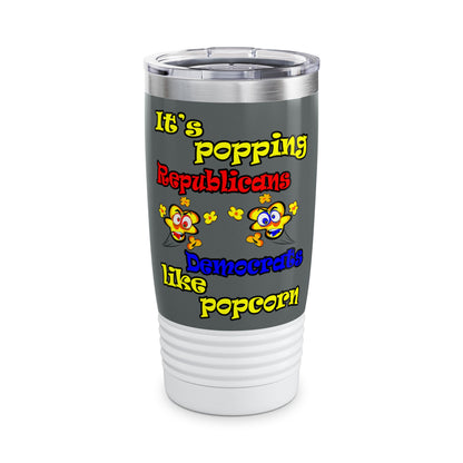 popping like popcorn - Ringneck Tumbler, 20oz (dark grey)