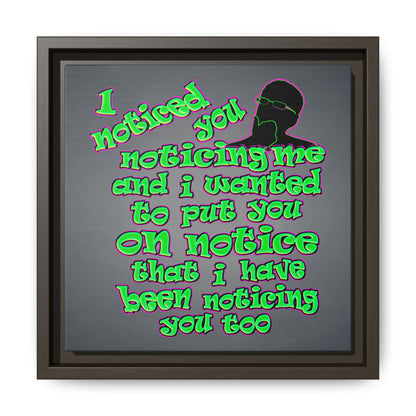 noticed you noticing - framed canvas art (grey-light grey)