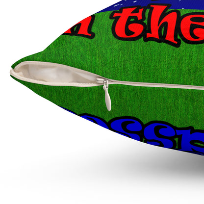 donkeys and elephants - Spun Polyester Square Pillow - ('snoops' background)