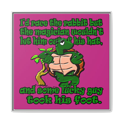 turtle race - framed canvas art (pink)