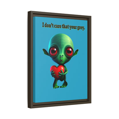 I don't care that your grey - framed canvas art (turquoise)