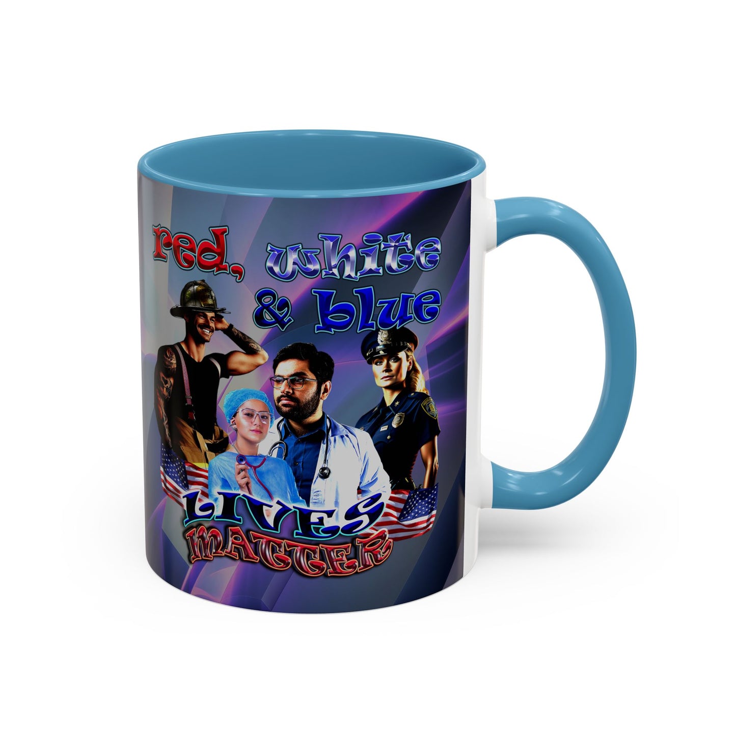 rw&b lives matter - Accent Mug (grey-pink wave)