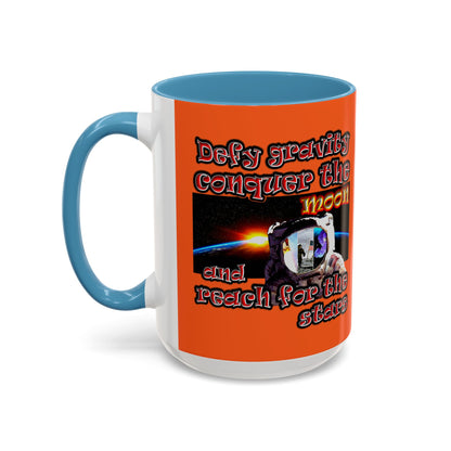 defy conquer reach - Accent Mug (orange)