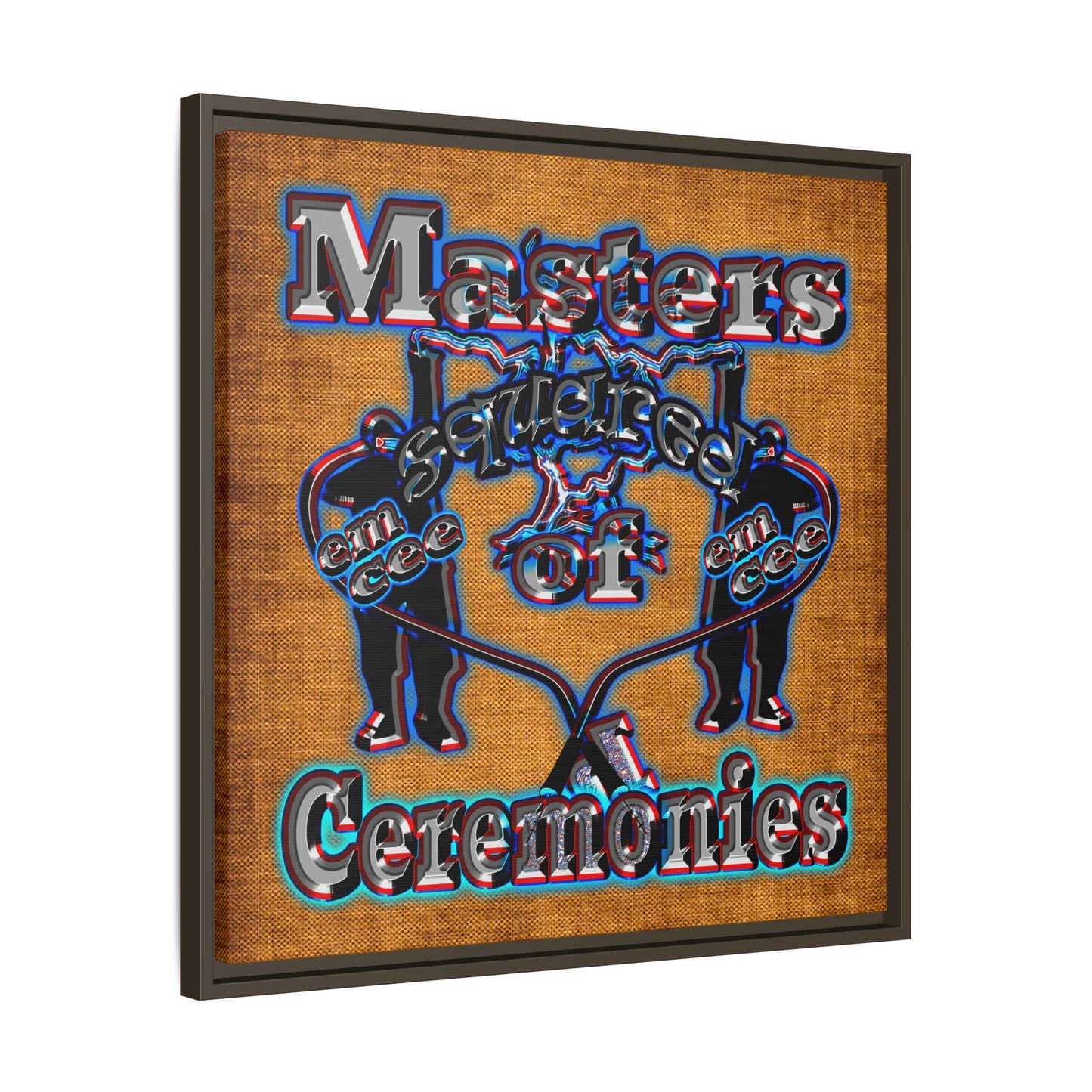em cee squared - framed canvas art (brown papyrus)