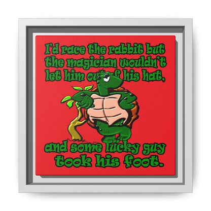 turtle race - framed canvas art (red)