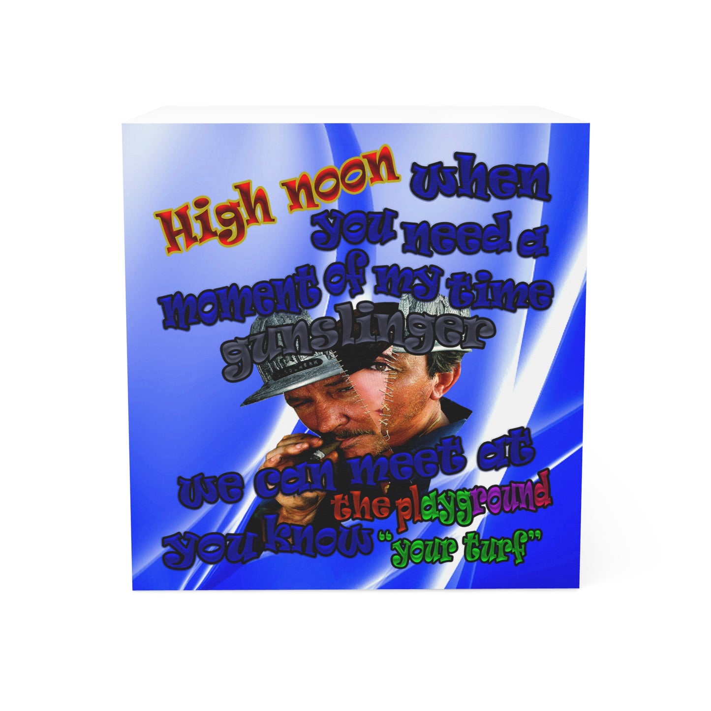 high noon - note cube (blue-white wave)