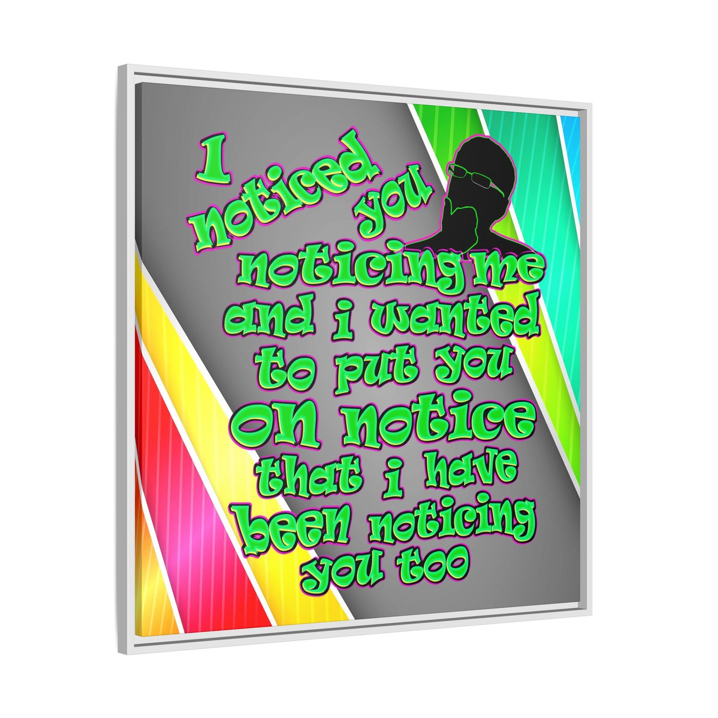 noticed you noticing - framed canvas art (rainbow split)
