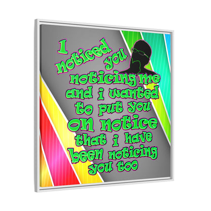 noticed you noticing - framed canvas art (rainbow split)
