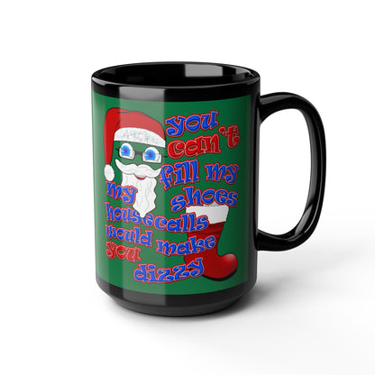 santa's shoes - Black Mug (dark green)