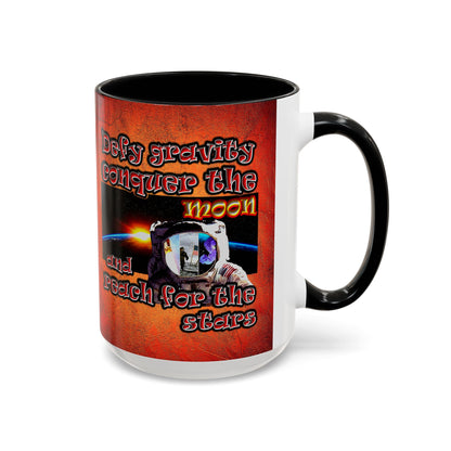 defy conquer reach - Accent Mug (burnt orange)