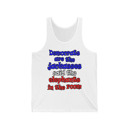 donkeys and elephants - Unisex Jersey Tank