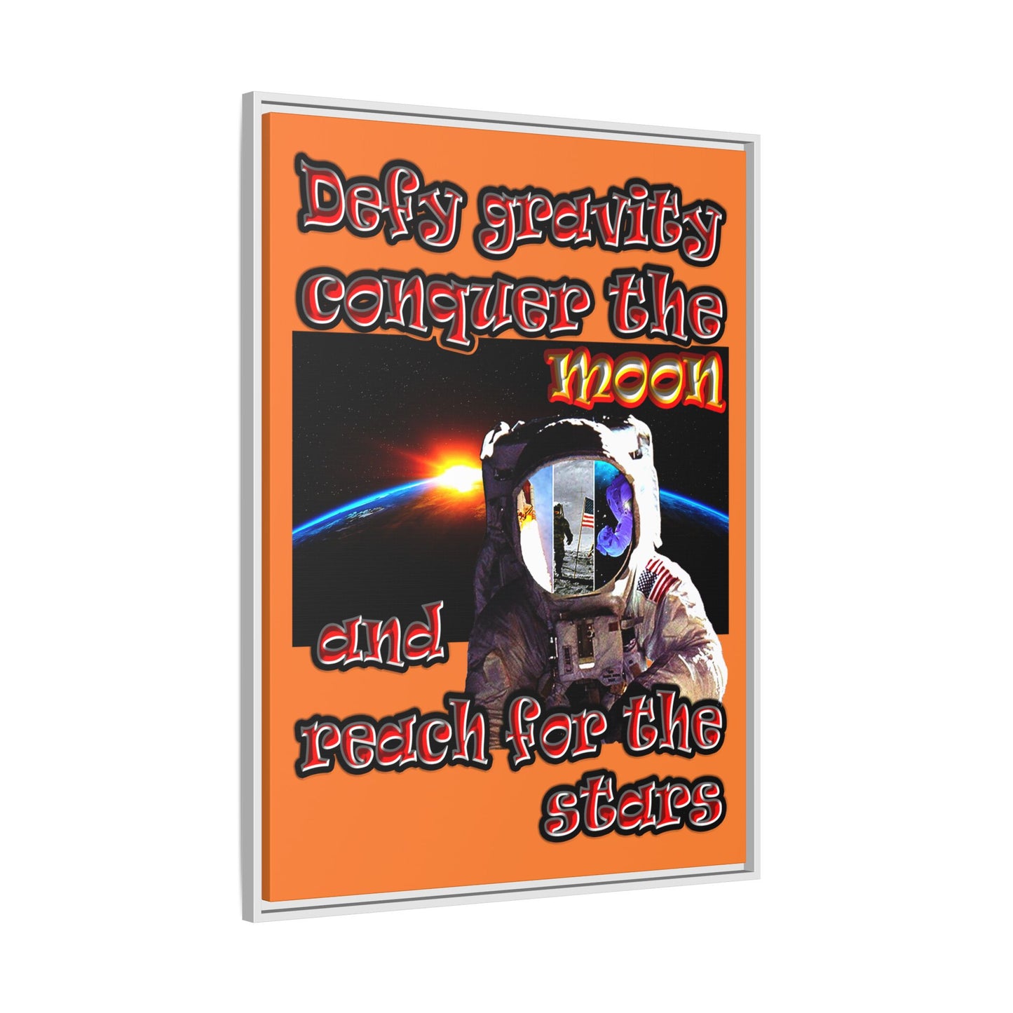defy conquer reach - framed canvas art (crusta)