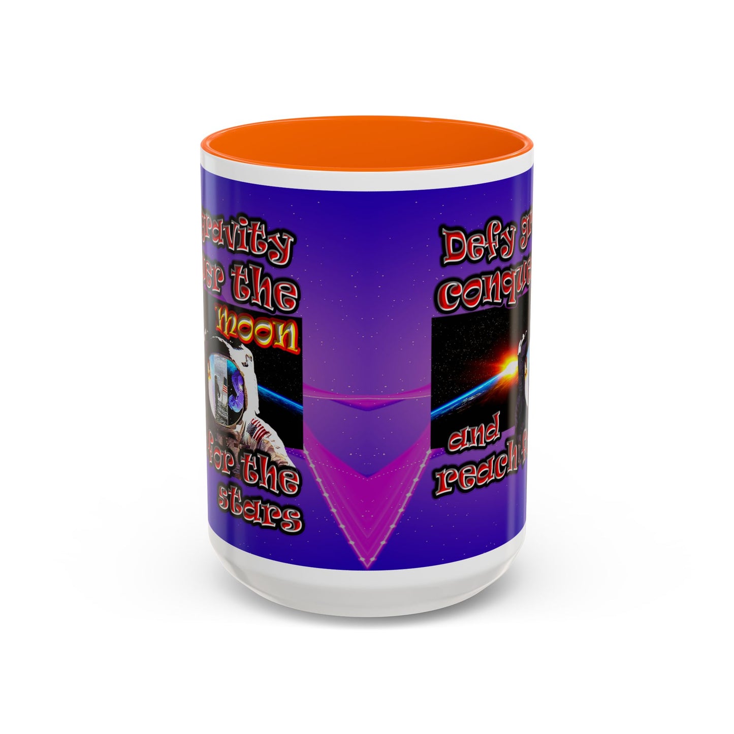 defy conquer reach - Accent Mug (purple-pink wave)