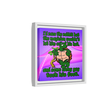 turtle race - framed canvas art (purple-pink wave)