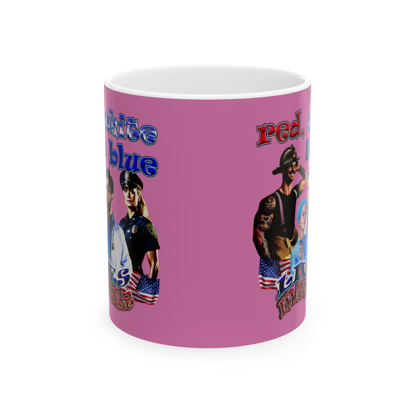rw&b lives matter - White Mug (light pink)