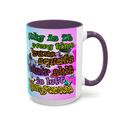 the bum's shit - Accent Mug (light blue-pink wave)