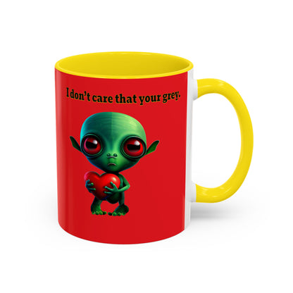 I don't care that your grey - Accent Mug (red)